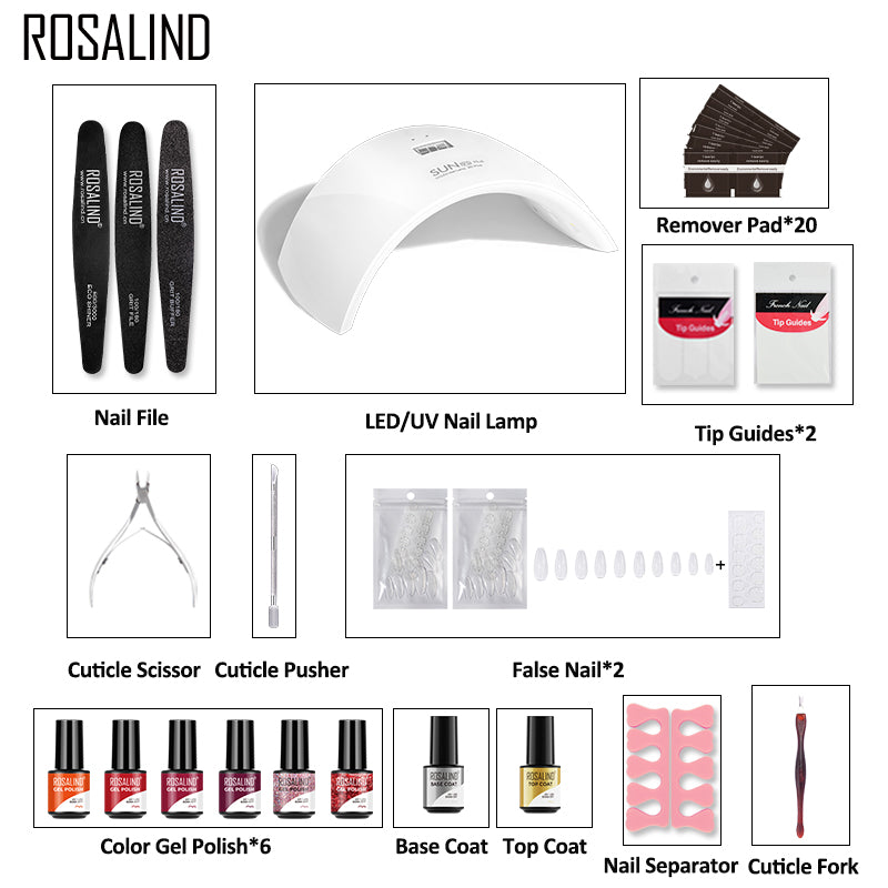 ROSALIND Professional Manicure Set For Nail Art Design LED/UV Lamp