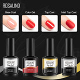 ROSALIND 15ml Gel Polish Essential 3PCS/Set Top Coat Base Coat Matt Top Coat Soak Off Nail Art Decorations UV/LED Lamp