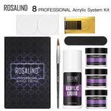 ROSALIND Nail Acrylic Powder Gel Polish Set Crystal kit Acrylic Liquid with Nail Brush File Nails Art Decoration Extension Manicure Tools