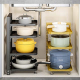 Kitchen rack home cabinet sink pot adjustable layered multi-layer pot rack shelf storage rack