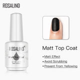 ROSALIND 4pcs/kit Gel Polish Kit Primer Base Coat Top Coat Matt Top Coat 15 ml/pc Bright For Nail Art Design