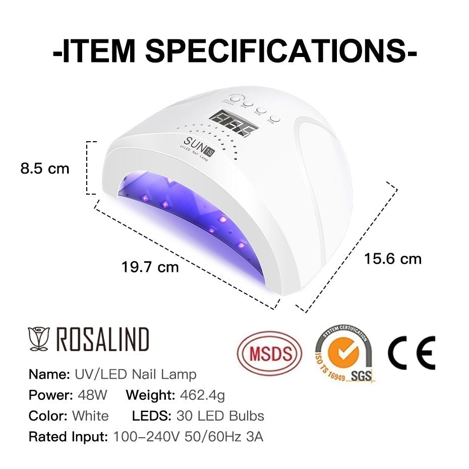 ROSALIND Professional Manicure Set Gel Polish Set For Nail Art Design LED/UV Lamp