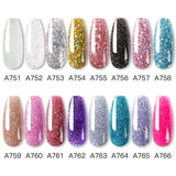 ROSALIND 15ml Glitter Poly Nail Gel 16 Fashion Colors Quick Builder Extension Say Goodbye To Short Nails