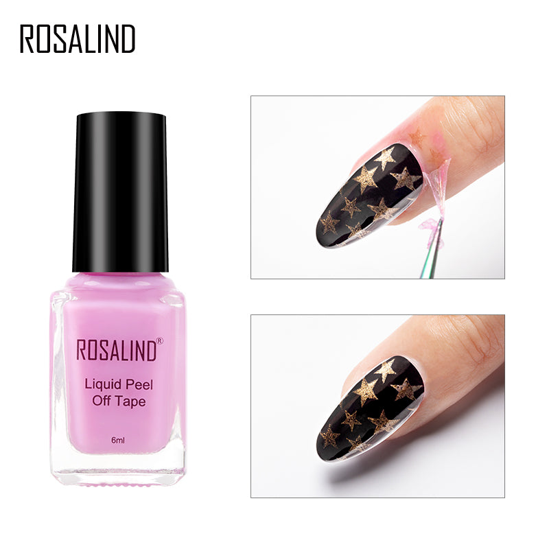 Rosalind Simply Peel Liquid Latex for Nails 6ml Nail Polish Protector for Fingers 4 colors Nail Peel Off Liquid Tape Peel Away Liquid Nail Tape Nail Polish Guard Nail Latex Peel Off