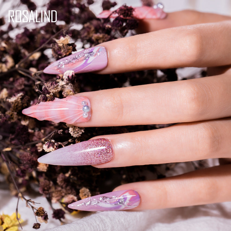 ROSALIND Mini Soak Off Gel Polish Set 6PCS Set Bright For Nail Art Design LED/UV Lamp