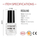 ROSALIND Crackle Gel Nail Polish For Nail art manicure Set Air dry nail polish Need Base Color Gel Varnishes Lacuqer