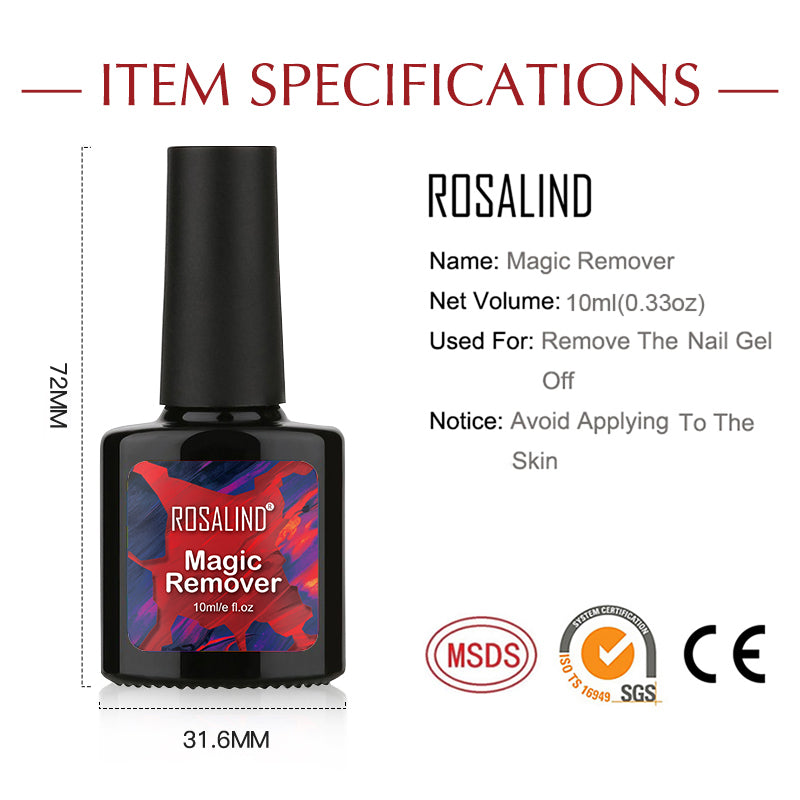 ROSALIND 10ml Magic Nail Polish Gel Remover Manicure Nail