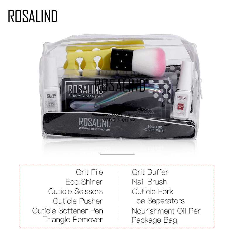 ROSALIND Gel Nail Tool 12PCS/Set For Nails Art Gel For Manicure Cuticle Remover Gel Polish Nourishment