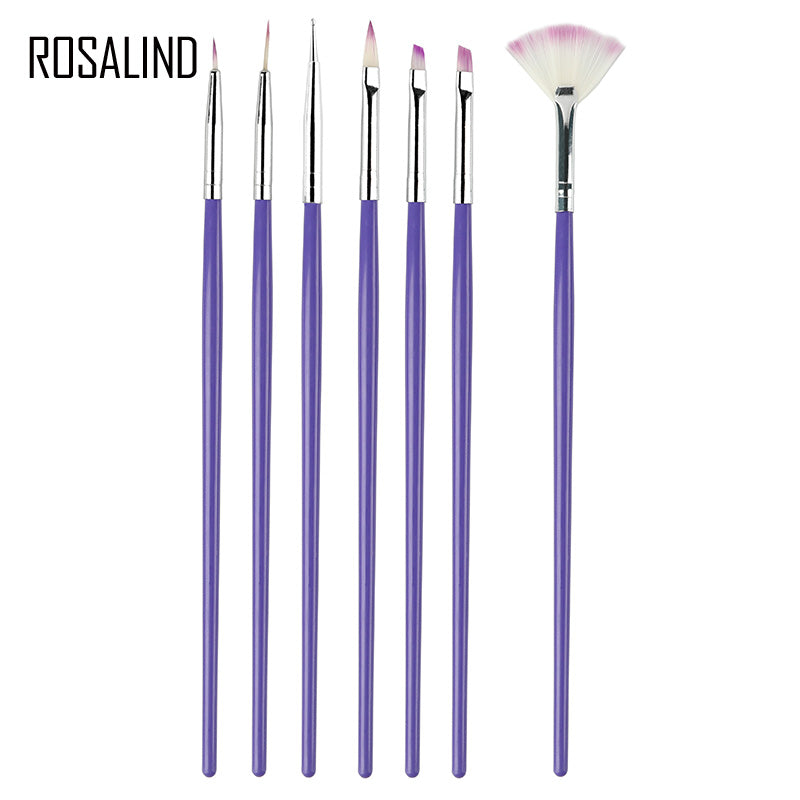 ROSALIND Nail Art Brushes For Gel Polish 7PCS/Set UV Dotting Painting Drawing Pen Nail Tip for Beauty Manicure Nails Accessoires