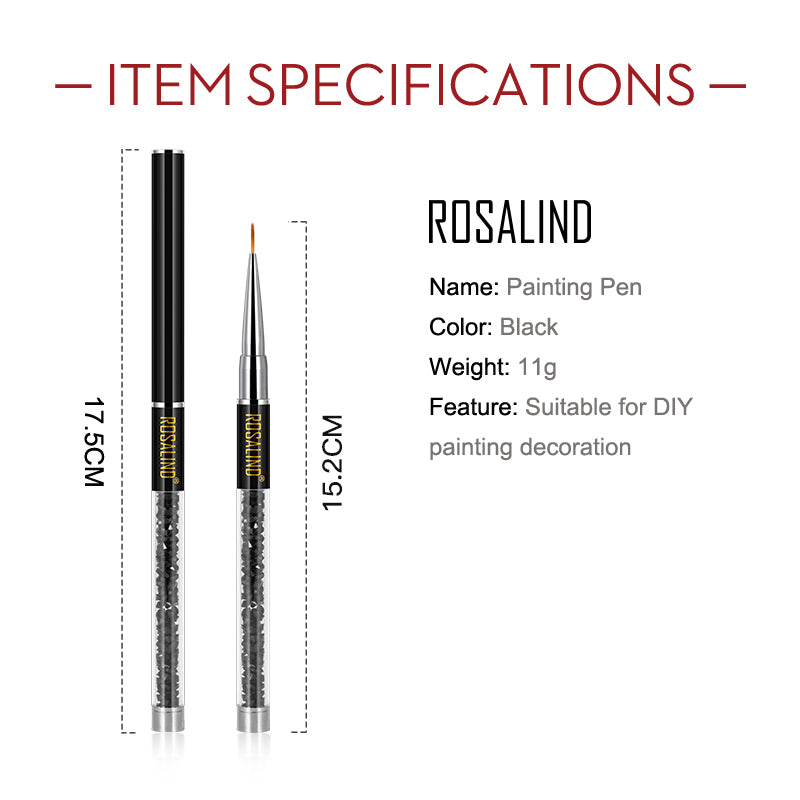 ROSALIND Nail Art Design Acrylic Handle Brush Pen UV Nail Gel Brush