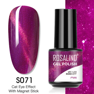 Rosalind Cat Eye Nail Polish 5ml And Cat Eye Effect Fringe Magic Magnet Stick Tool Lamp Cured Shine Gel Polish