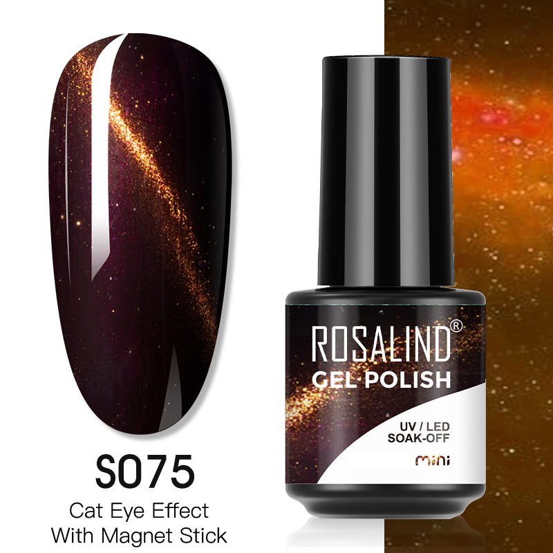 Rosalind Cat Eye Nail Polish 5ml And Cat Eye Effect Fringe Magic Magnet Stick Tool Lamp Cured Shine Gel Polish