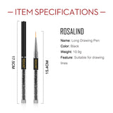 ROSALINDĀ Nail Art Design Acrylic Handle Brush Pen UV Nail Gel Brush