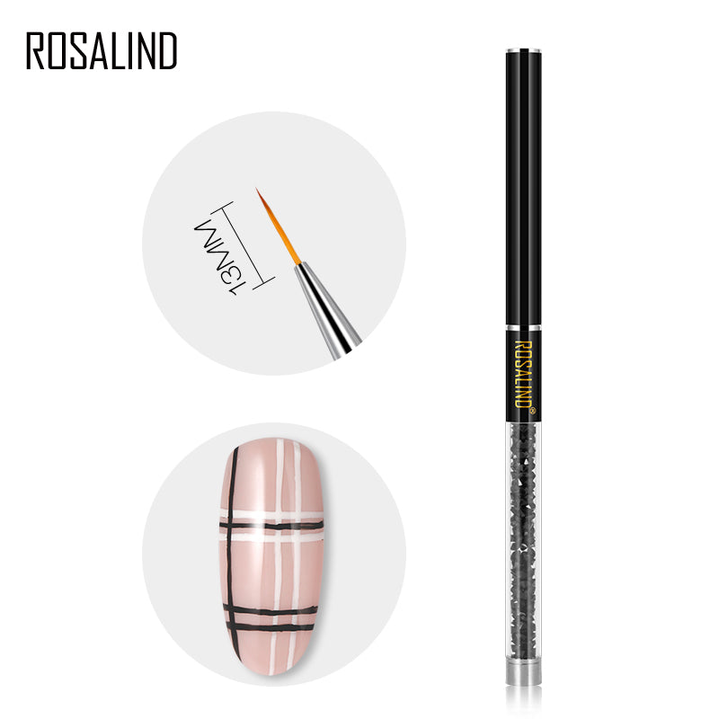 ROSALINDĀ Nail Art Design Acrylic Handle Brush Pen UV Nail Gel Brush