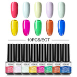 12/10/8PCS Pure Color Nail Gel Polish Set FXA
