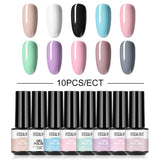 12/10/8PCS Pure Color Nail Gel Polish Set FXA