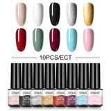 12/10/8PCS Pure Color Nail Gel Polish Set FXA