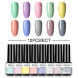 12/10/8PCS Pure Color Nail Gel Polish Set FXA