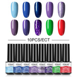 12/10/8PCS Pure Color Nail Gel Polish Set FXA