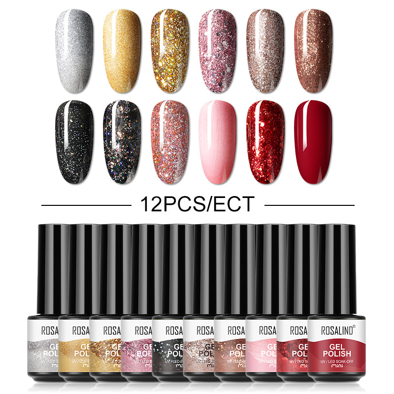 12/10/8PCS Pure Color Nail Gel Polish Set FXA