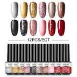 12/10/8PCS Pure Color Nail Gel Polish Set FXA