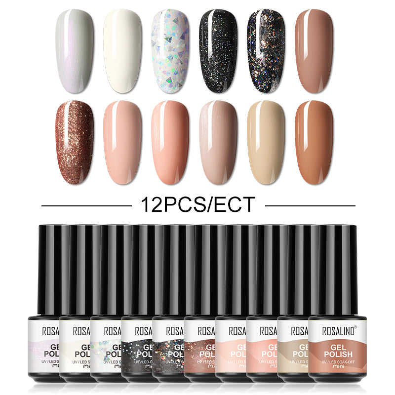 12/10/8PCS Pure Color Nail Gel Polish Set FXA