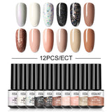 12/10/8PCS Pure Color Nail Gel Polish Set FXA