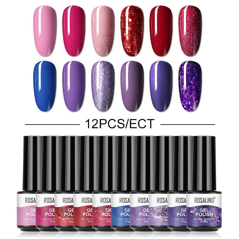 12/10/8PCS Pure Color Nail Gel Polish Set FXA