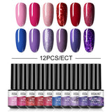 12/10/8PCS Pure Color Nail Gel Polish Set FXA