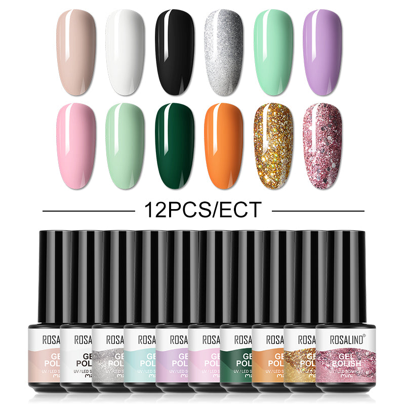 12/10/8PCS Pure Color Nail Gel Polish Set FXA
