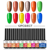 12/10/8PCS Pure Color Nail Gel Polish Set FXA