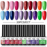 ROSALIND Mini Soak Off Gel Polish Set 20PCS Set Bright For Nail Art Design LED/UV Lamp
