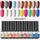 ROSALIND Mini Soak Off Gel Polish Set 20PCS Set Bright For Nail Art Design LED/UV Lamp