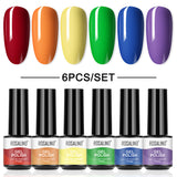 ROSALIND Mini Soak Off Gel Polish 6PCS/Set Bright For Nail Art Design LED/UV Lamp