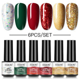 ROSALIND Mini Soak Off Gel Polish 6PCS/Set Bright For Nail Art Design LED/UV Lamp