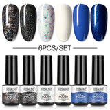 ROSALIND Mini Soak Off Gel Polish 6PCS/Set Bright For Nail Art Design LED/UV Lamp