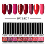 12/10/8PCS Pure Color Nail Gel Polish Set FXA