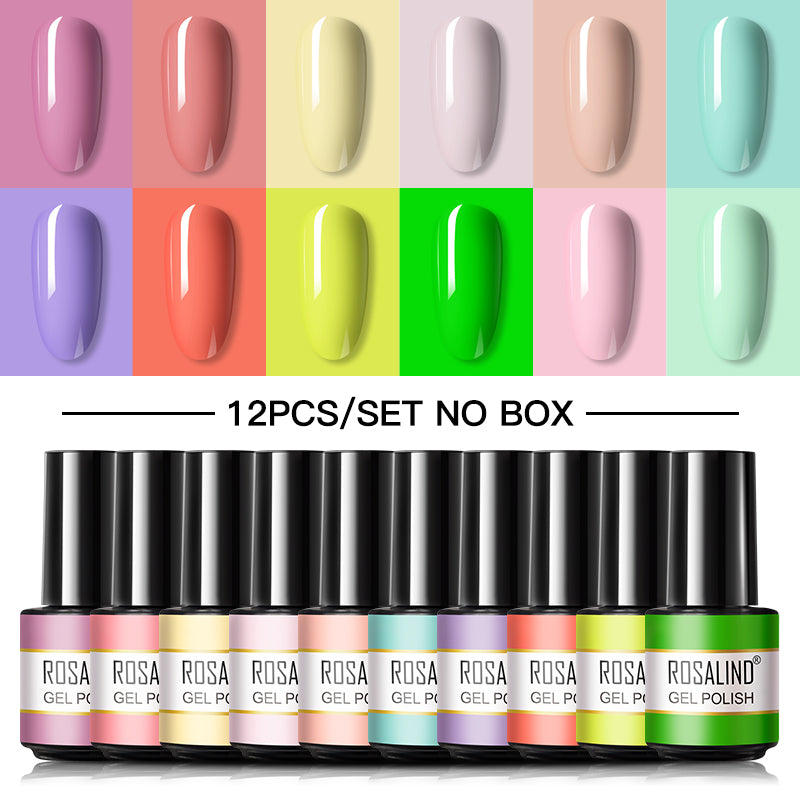 ROSALIND Mini Soak Off Gel Polish Set 6PCS Set Bright For Nail Art Design LED/UV Lamp