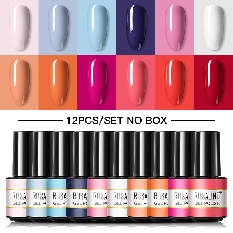 ROSALIND Mini Soak Off Gel Polish Set 6PCS Set Bright For Nail Art Design LED/UV Lamp