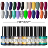 ROSALIND 24PCS Set Mini Soak Off Gel Polish Bright For Nail Art Design LED/UV Lamp RAR
