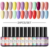ROSALIND 24PCS Set Mini Soak Off Gel Polish Bright For Nail Art Design LED/UV Lamp RAR