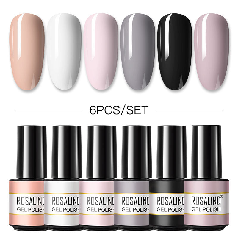 Rosalind Mini Soak Off Professional Nail Art Gel Polish Set 6PCS Nail Art Design LED/UV Lamp