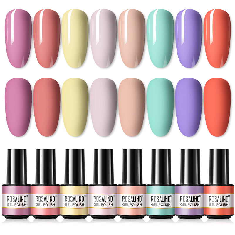 ROSALIND Mini Soak Off Gel Polish Set 6PCS Set Bright For Nail Art Design LED/UV Lamp