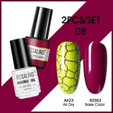 ROSALIND Crackle Gel Nail Polish For Nail art manicure Set Air dry nail polish Need Base Color Gel Varnishes Lacuqer