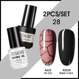 ROSALIND Crackle Gel Nail Polish For Nail art manicure Set Air dry nail polish Need Base Color Gel Varnishes Lacuqer