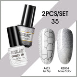 ROSALIND Crackle Gel Nail Polish For Nail art manicure Set Air dry nail polish Need Base Color Gel Varnishes Lacuqer