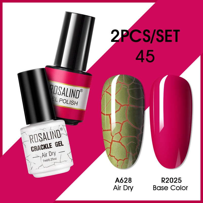 ROSALIND Crackle Gel Nail Polish For Nail art manicure Set Air dry nail polish Need Base Color Gel Varnishes Lacuqer
