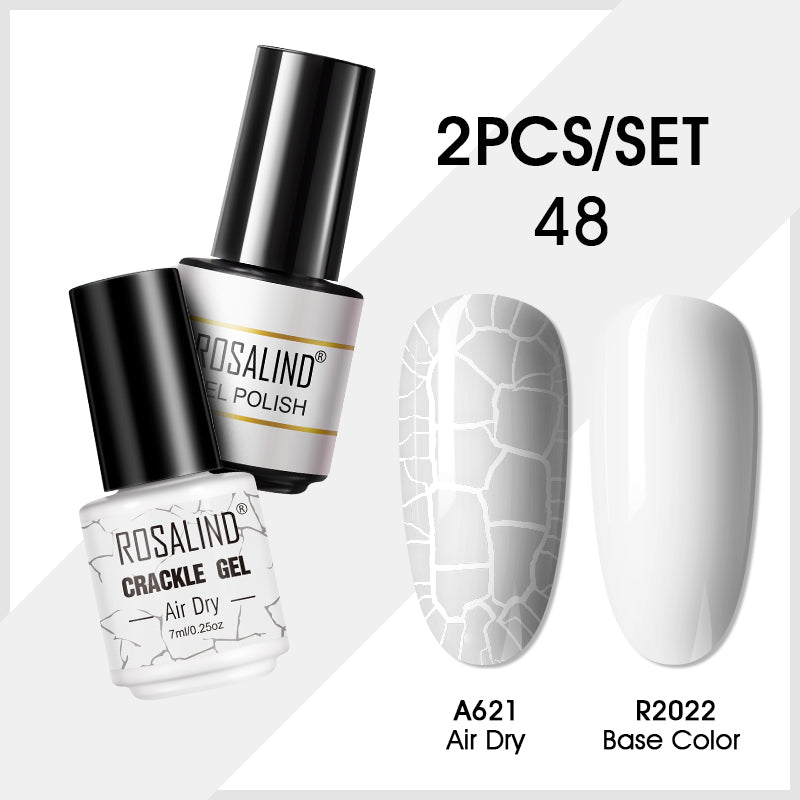 ROSALIND Crackle Gel Nail Polish For Nail art manicure Set Air dry nail polish Need Base Color Gel Varnishes Lacuqer