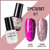 ROSALIND Crackle Gel Nail Polish For Nail art manicure Set Air dry nail polish Need Base Color Gel Varnishes Lacuqer