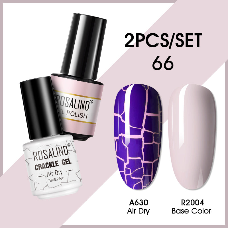 ROSALIND Crackle Gel Nail Polish For Nail art manicure Set Air dry nail polish Need Base Color Gel Varnishes Lacuqer